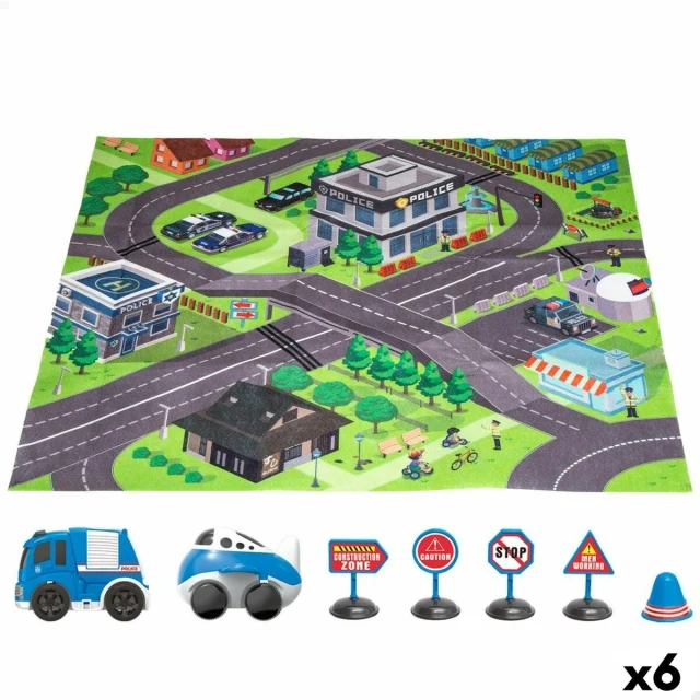 Play mat Accessories Cars Road Cloth Plastic (6 Units)
