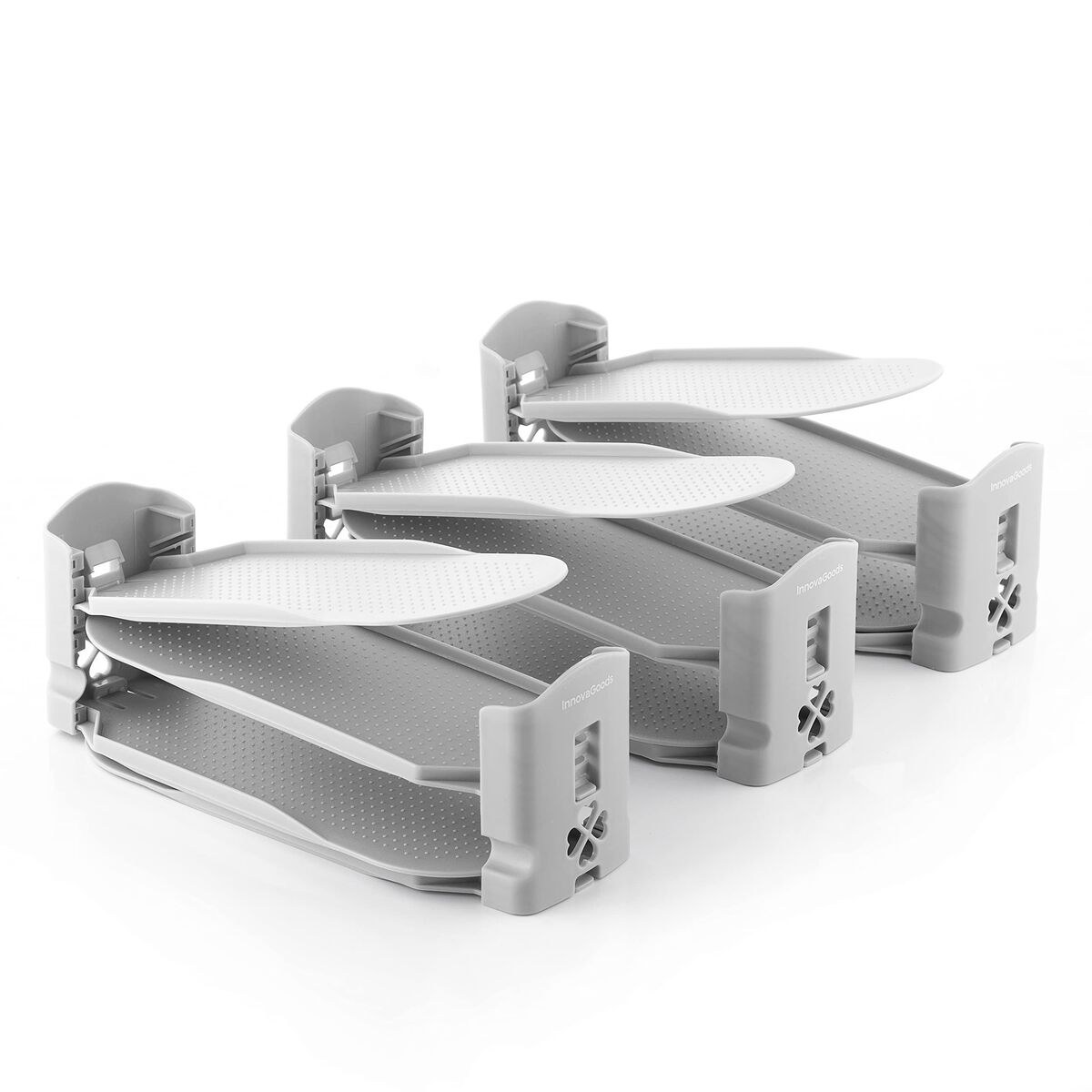 Adjustable Shoe Organiser Grey Plastic 6 Units (Refurbished B)
