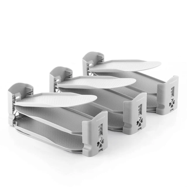 Adjustable Shoe Organiser Grey Plastic 6 Units (Refurbished B)
