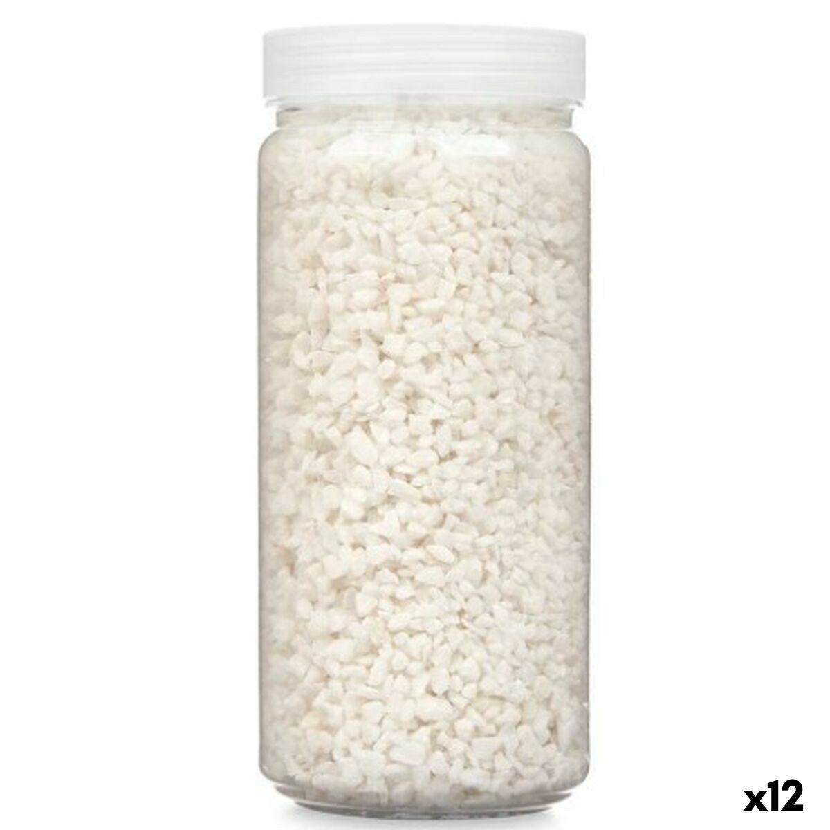 Decorative Stones White 2 - 5 mm 700 g 6,2 x 15,3 x 6,2 cm 6,5 x 15,8 x 6,5 cm (12 Units)