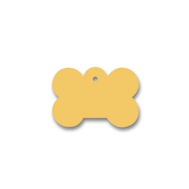 Identification plate for collar Bone Yellow