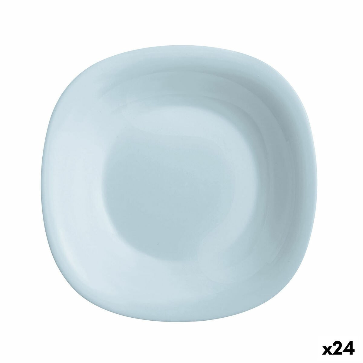 Deep Plate Carine Paradise Blue Glass 21 cm (24 Units)