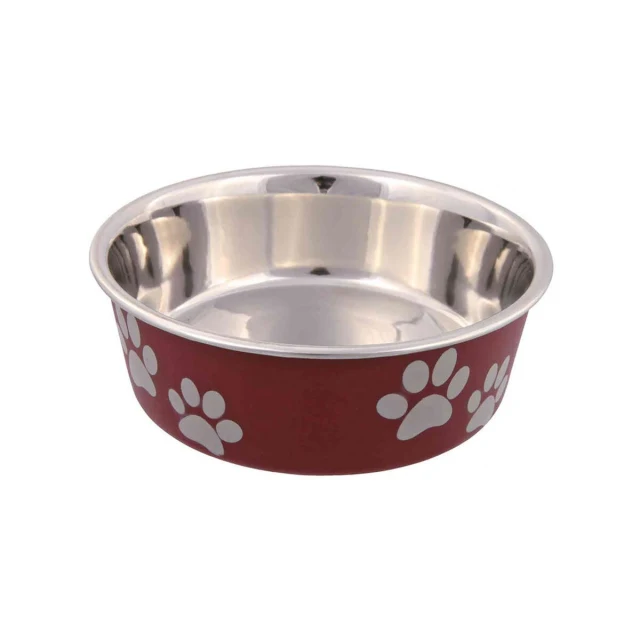 Pet feeding dish Stainless steel 2,2 L Red