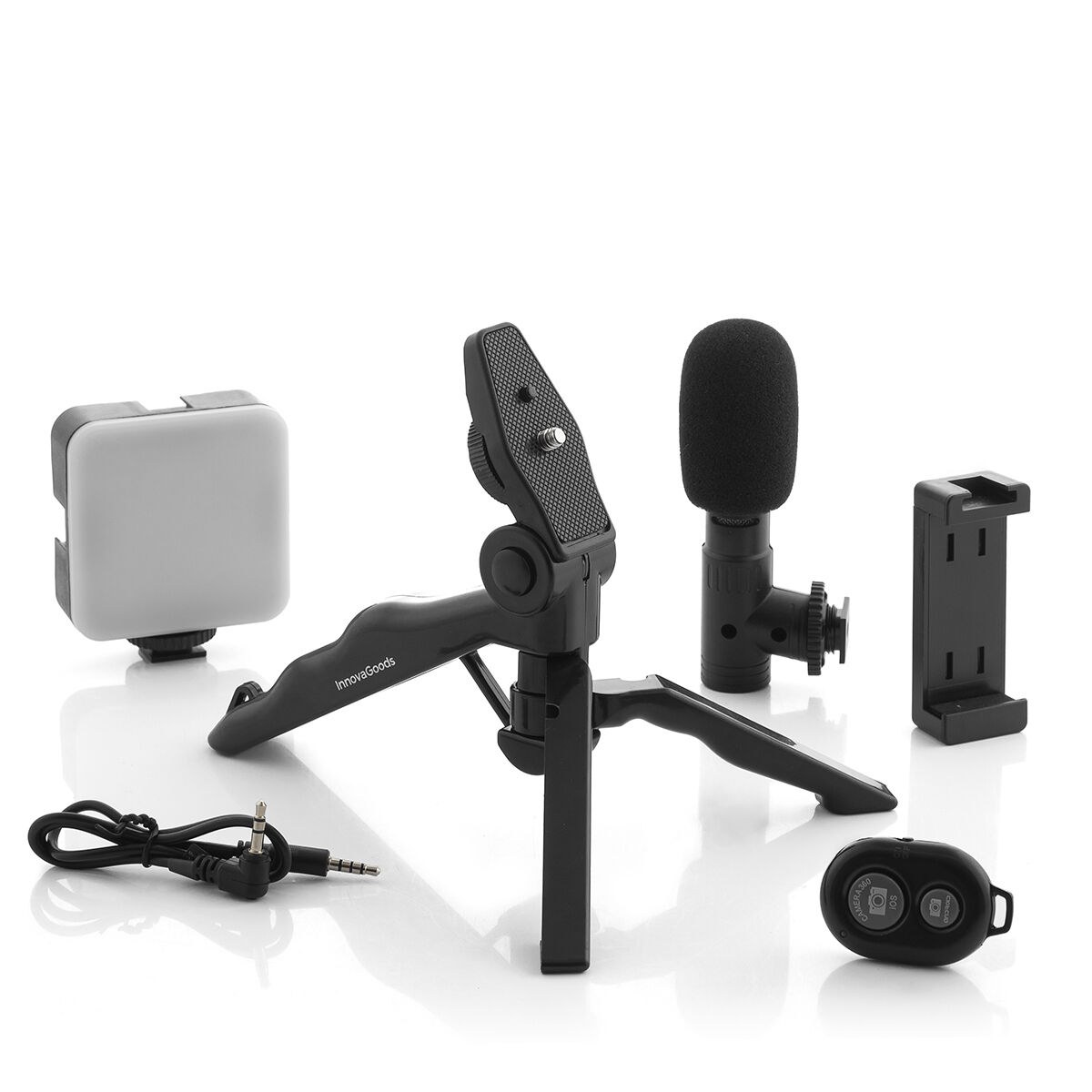 Vlogging Kit with Light, Microphone and Remote Control Plodni 6 Pieces