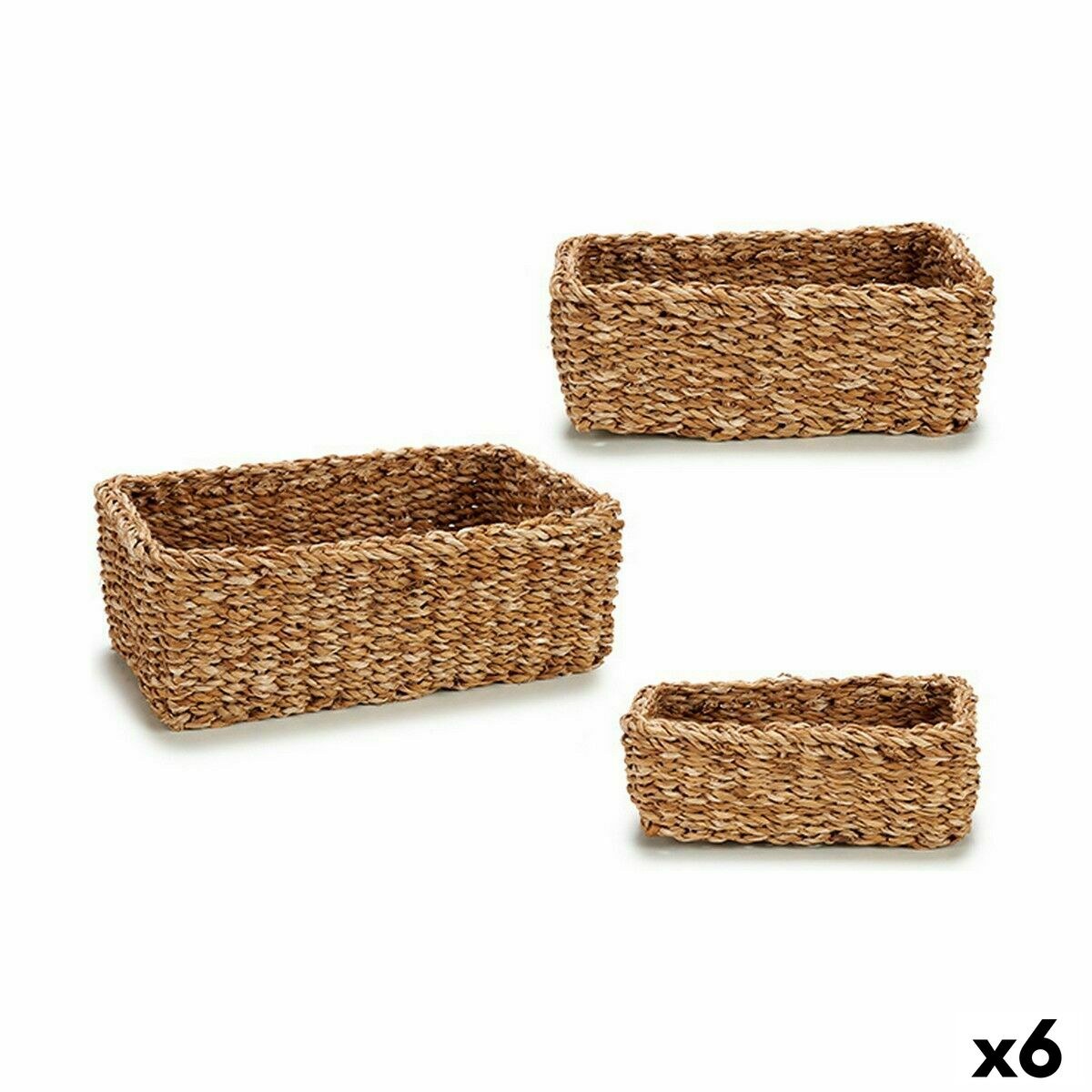 Set of Baskets Brown Marine algae 3 L 5 L 8 L (6 Units)