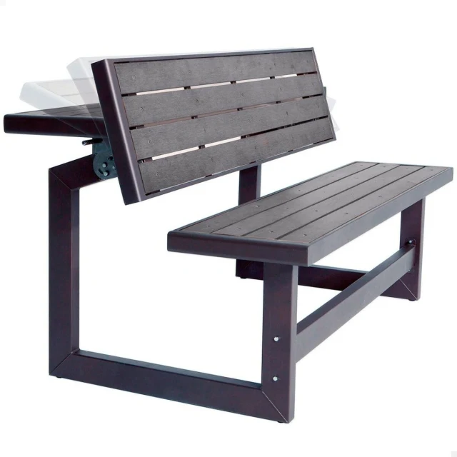 Bench with backrest Table Grey Convertible