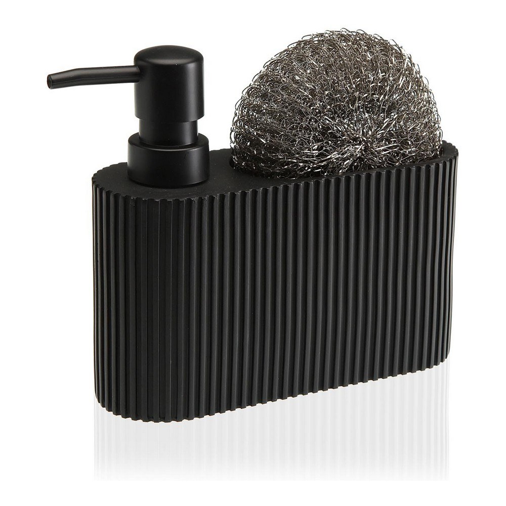 2-in-1 Soap Dispenser for the Kitchen Sink Resin Ceramic 5,5 x 15,5 x 16,5 cm Black