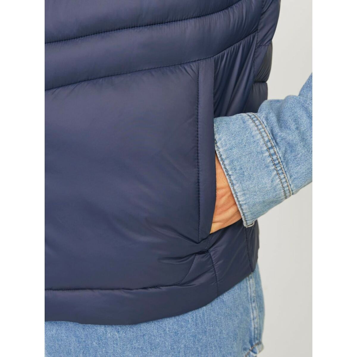 Men's Quilted Gilet JJESPRINT BODYWARMER COLLAR NOOS 12258457 Navy Blue