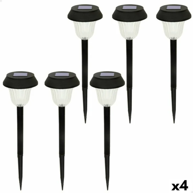 Set of solar garden lights 6 Pieces Stainless steel Plastic 10 x 38 x 10 cm (4 Units)