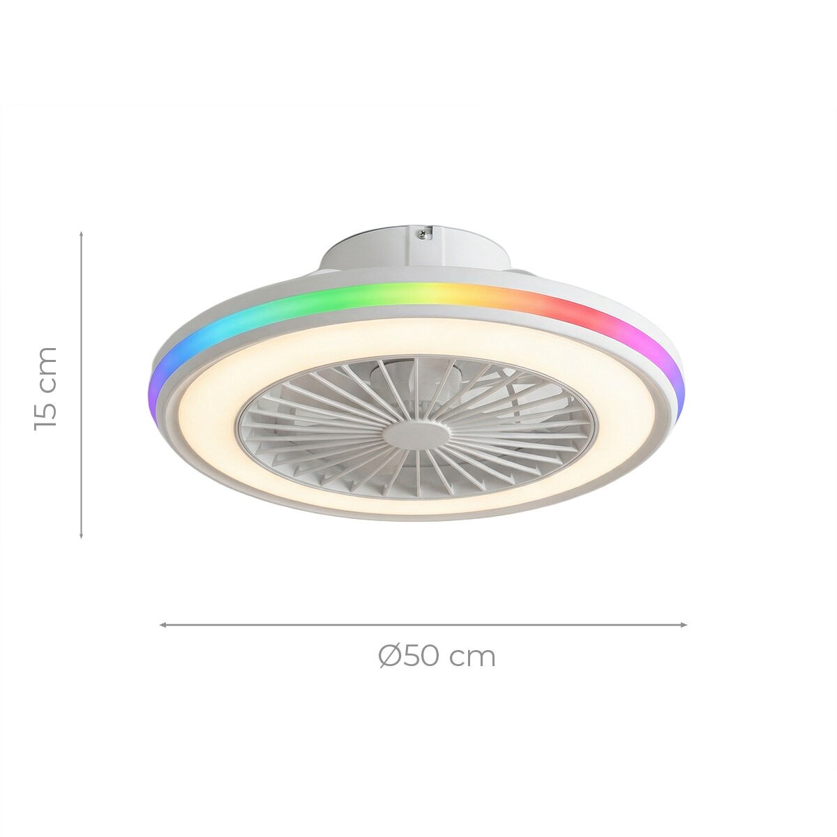 Ceiling Fan with RGB LED Light, Hidden Blades and Remote Control Nexory
