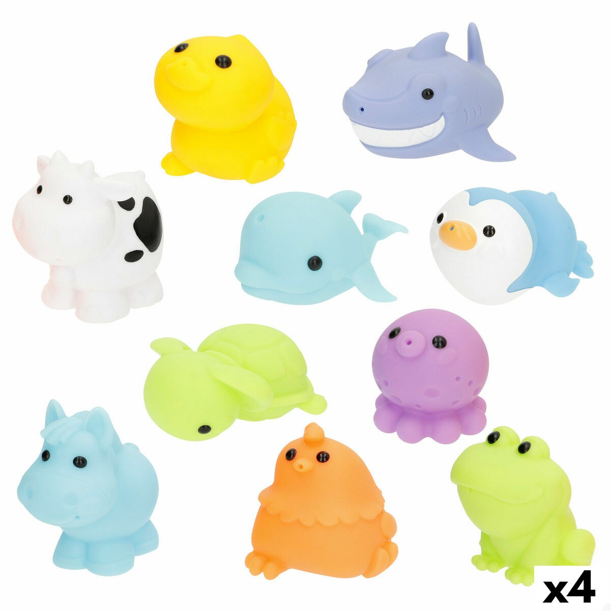 Set of Bath time Animals 6 X 4,5 X 8 CM 4 Units