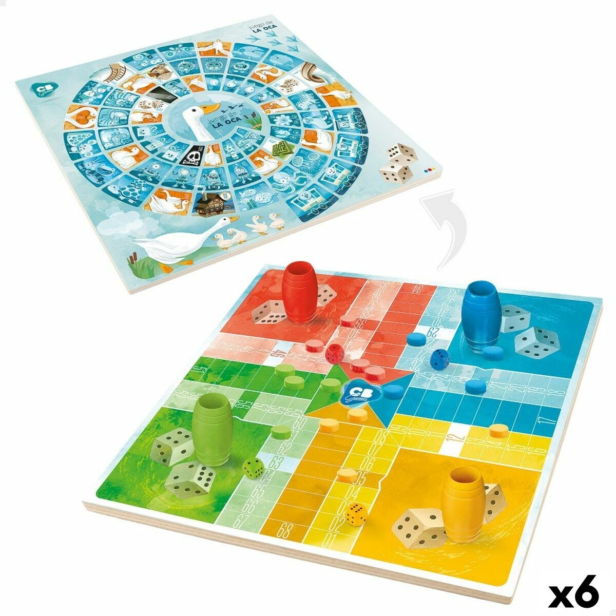 Parchís and Oca Board 25 x 1 x 25 cm (25 Pieces) (6 Units)