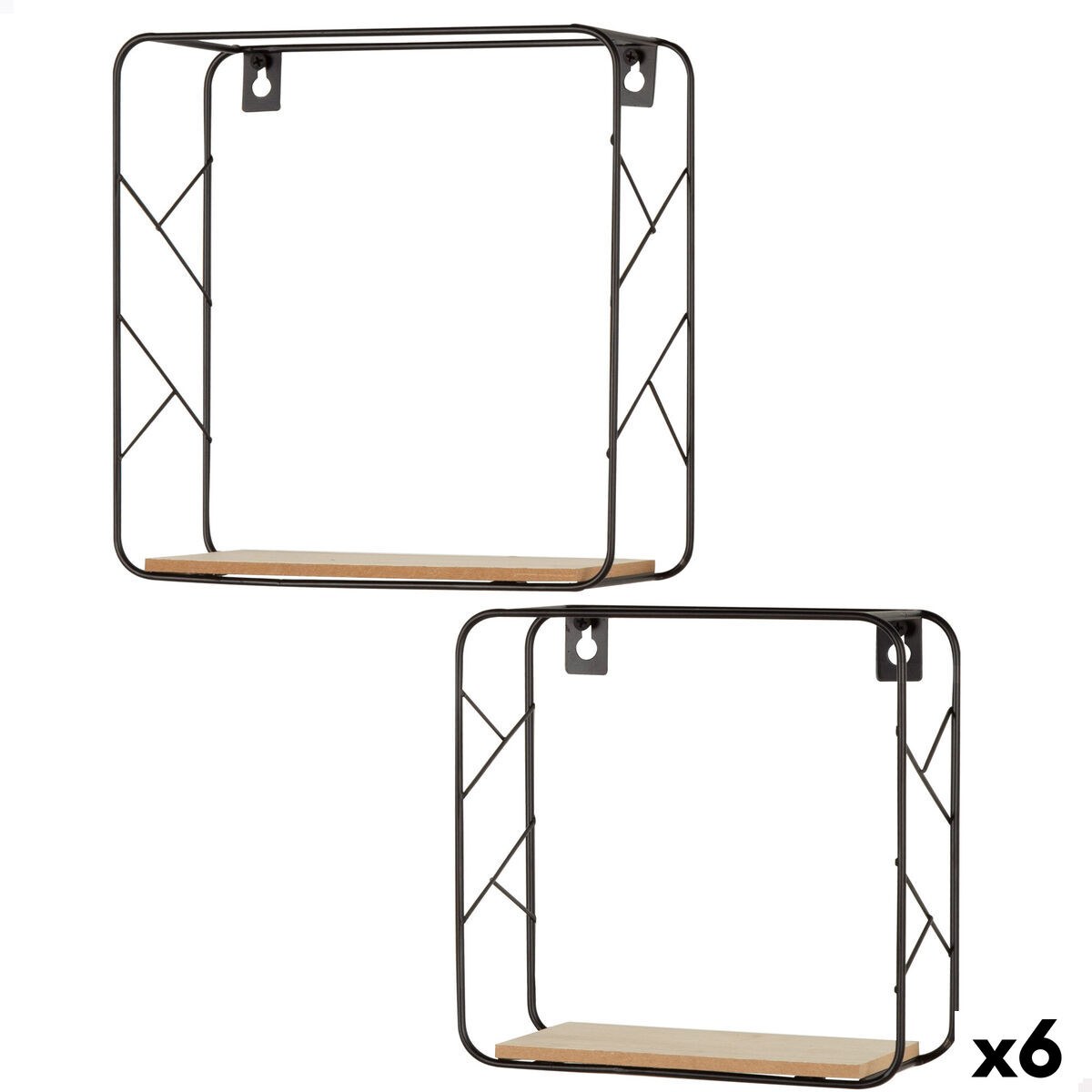 Shelves Iron MDF Wood 25 x 25 x 10 cm (6 Units)