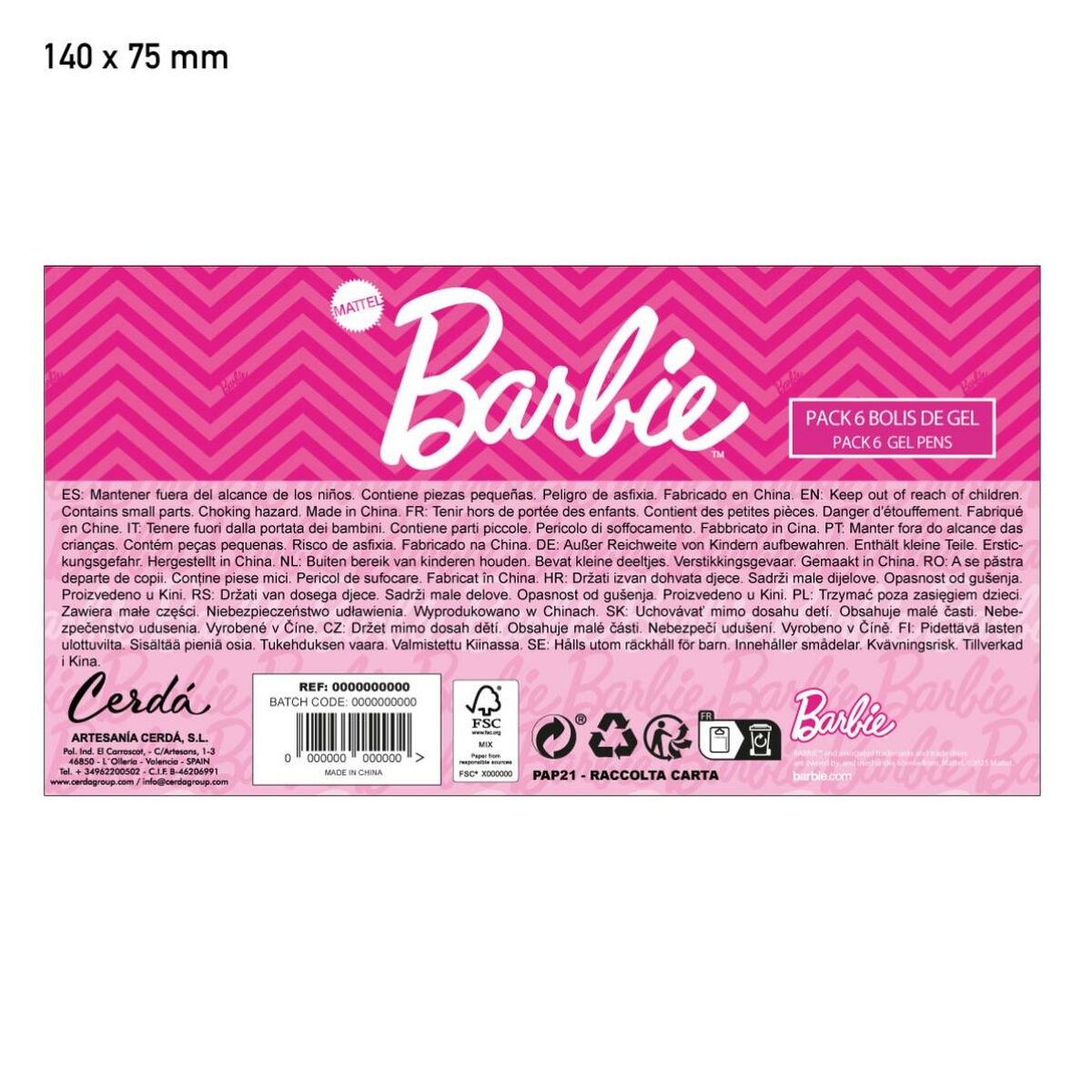 Set of Biros fuchsia