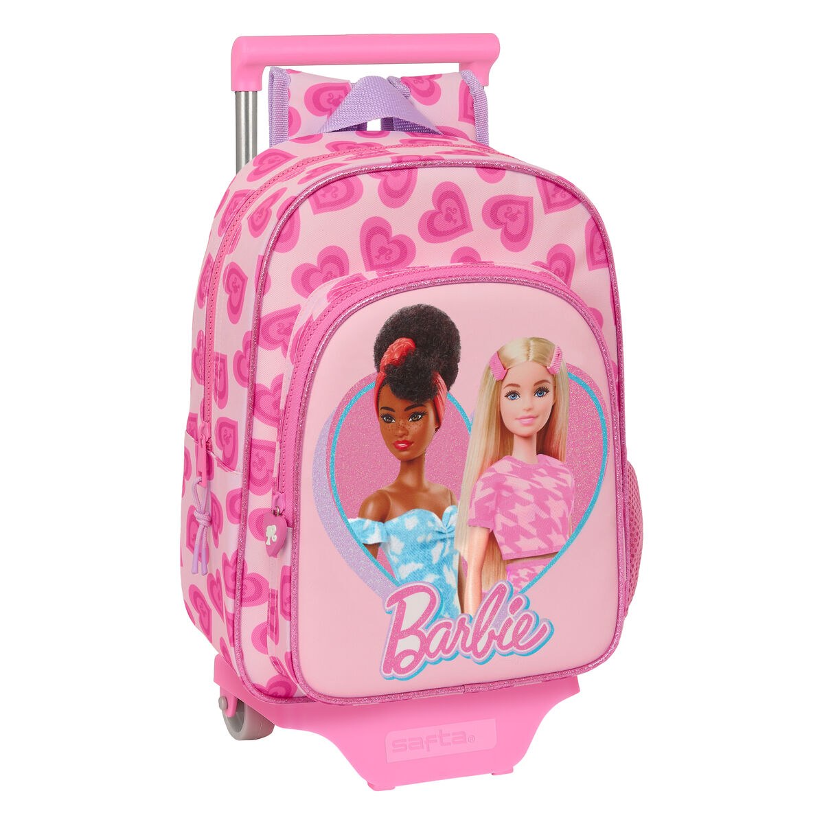School Rucksack with Wheels Love Pink 26 x 34 x 11 cm