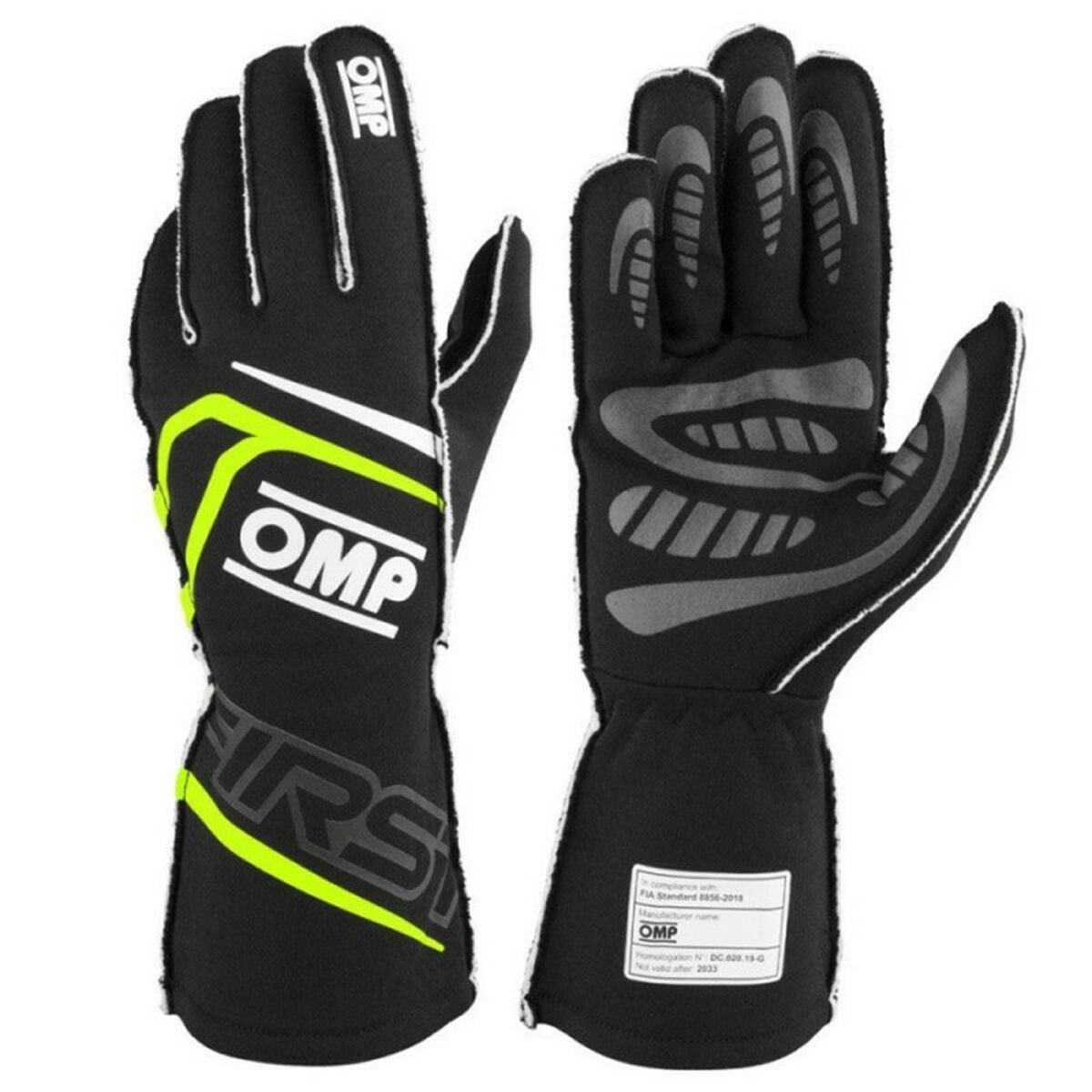 Karting Gloves MY2025 Yellow Black FIA 8856-2018