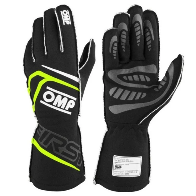 Karting Gloves MY2025 Yellow Black FIA 8856-2018