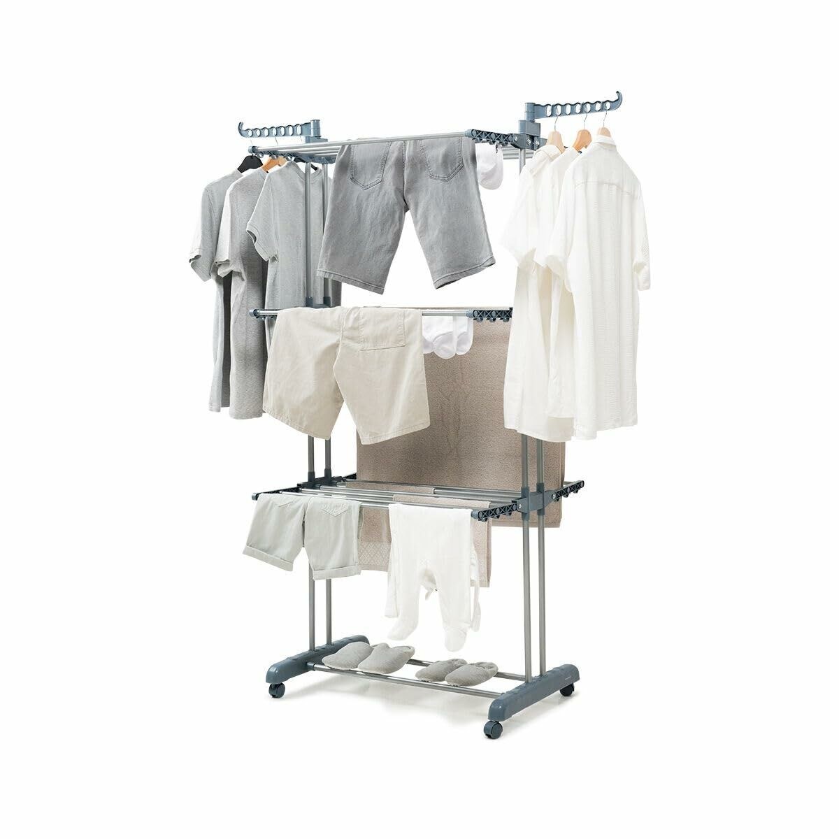 Folding Vertical Clothes Dryer with Wheels 24 Bars (Refurbished A)