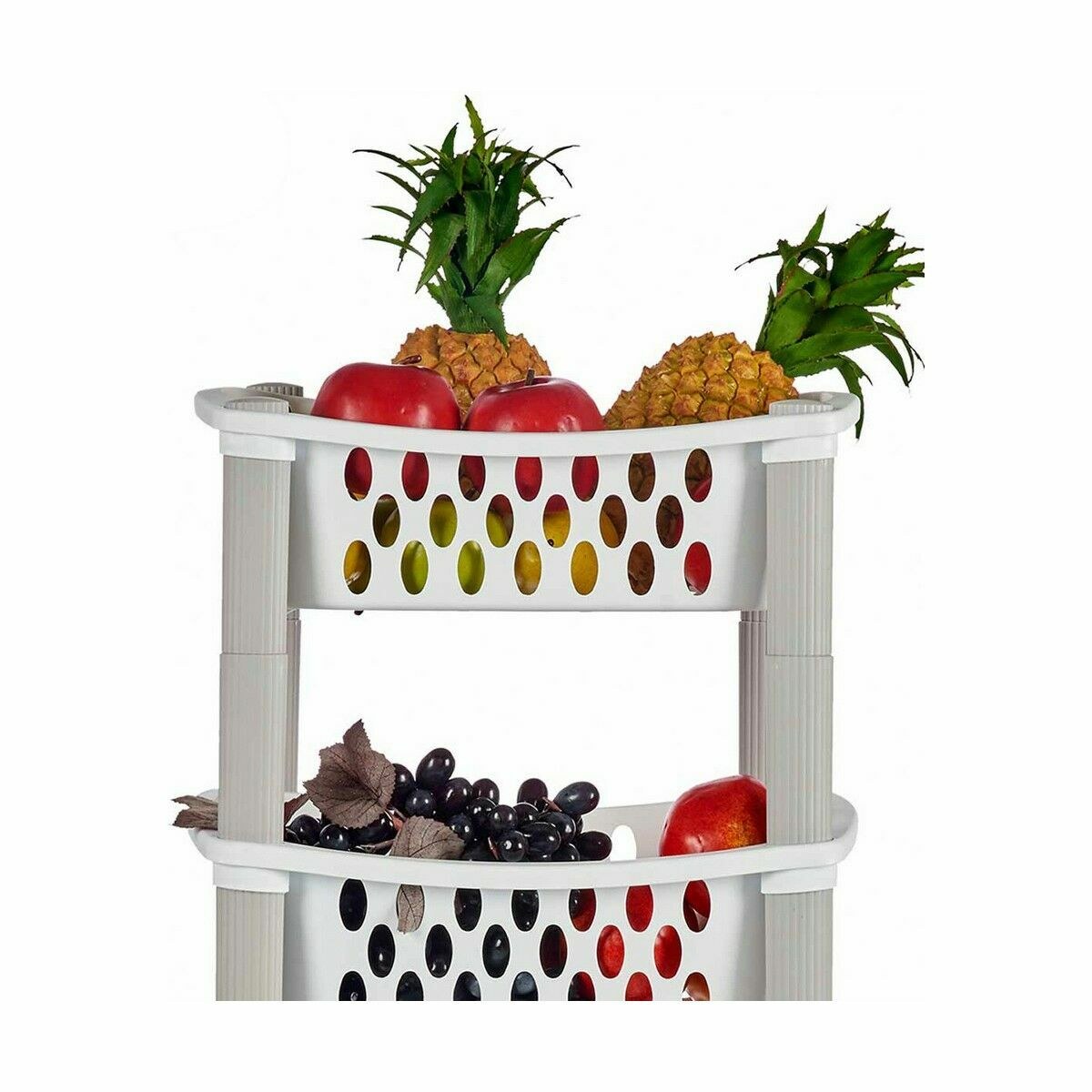 Vegetable trolley White Anthracite Plastic 40 x 29,5 x 68,5 cm (44 Unidades)