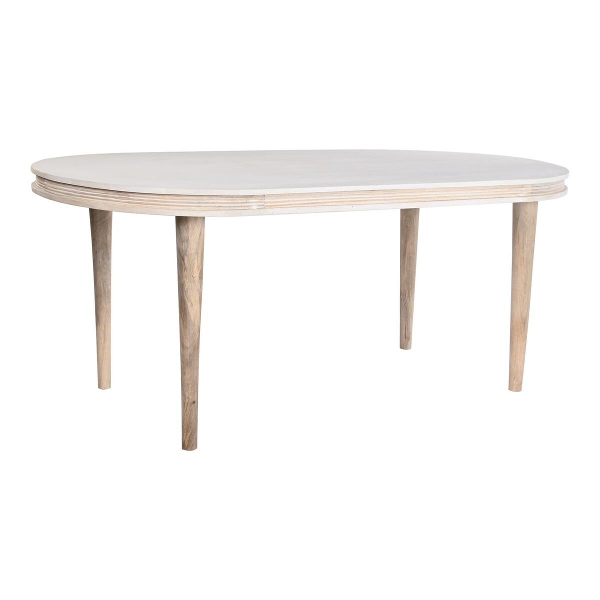 Dining Table White Golden Brass Mango wood 180 x 90 x 76 cm
