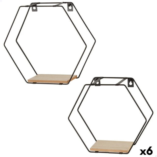 Shelves Iron MDF Wood 30 X 27 X 10 CM (6 Units)