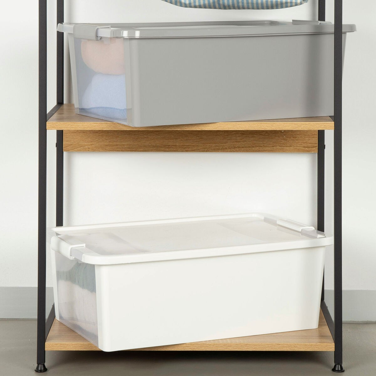 Storage Box with Lid White Plastic 26 L 55 x 19 x 35 cm (7 Units)