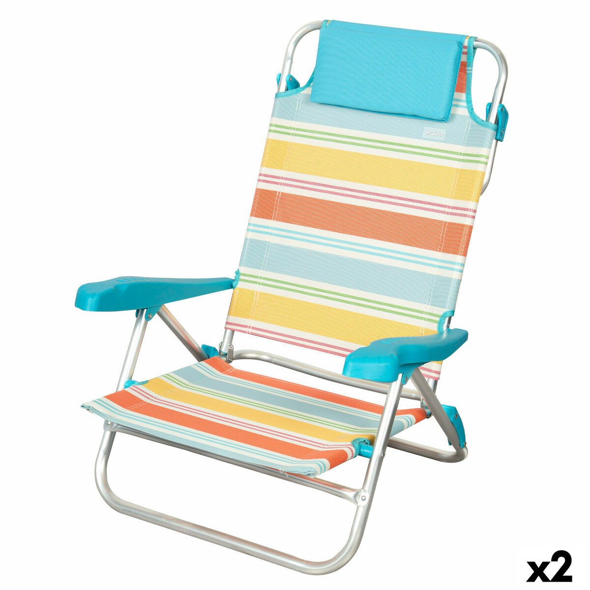 Beach Chair Multicolour 48 x 90 x 60 cm (2 Units)