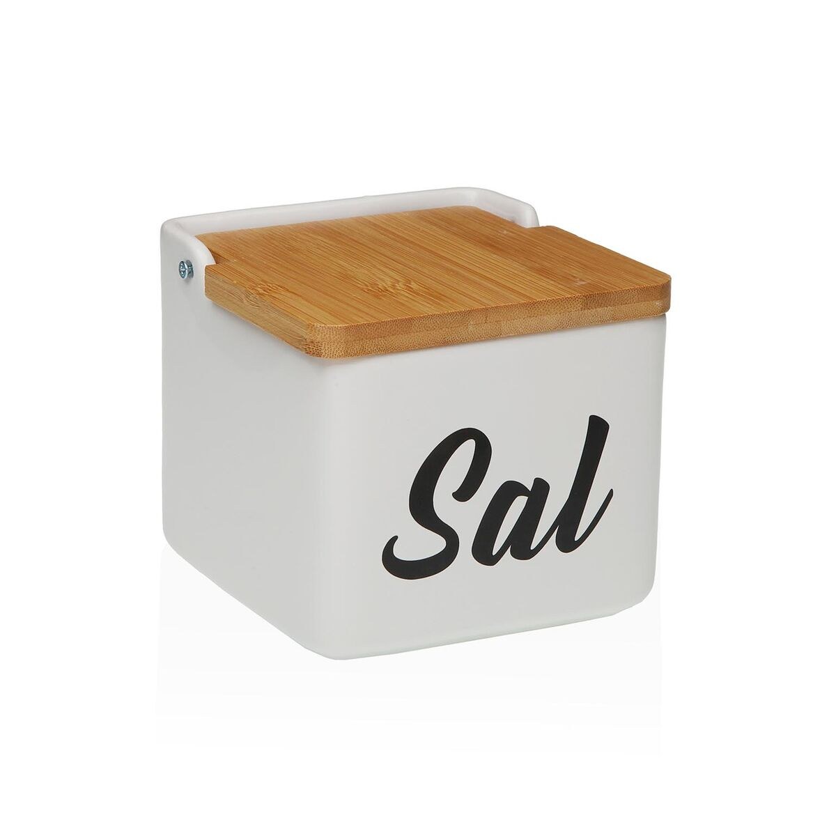 Salt Shaker with Lid Sal White Ceramic 12,2 x 11,5 x 12,2 cm