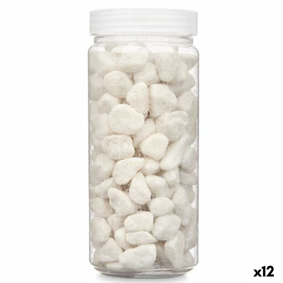 Decorative Stones White 10 - 20 mm 700 g 6,2 x 15,3 x 6,2 cm 6,5 x 15,8 x 6,5 cm (12 Units)