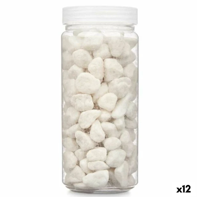 Decorative Stones White 10 - 20 mm 700 g 6,2 x 15,3 x 6,2 cm 6,5 x 15,8 x 6,5 cm (12 Units)