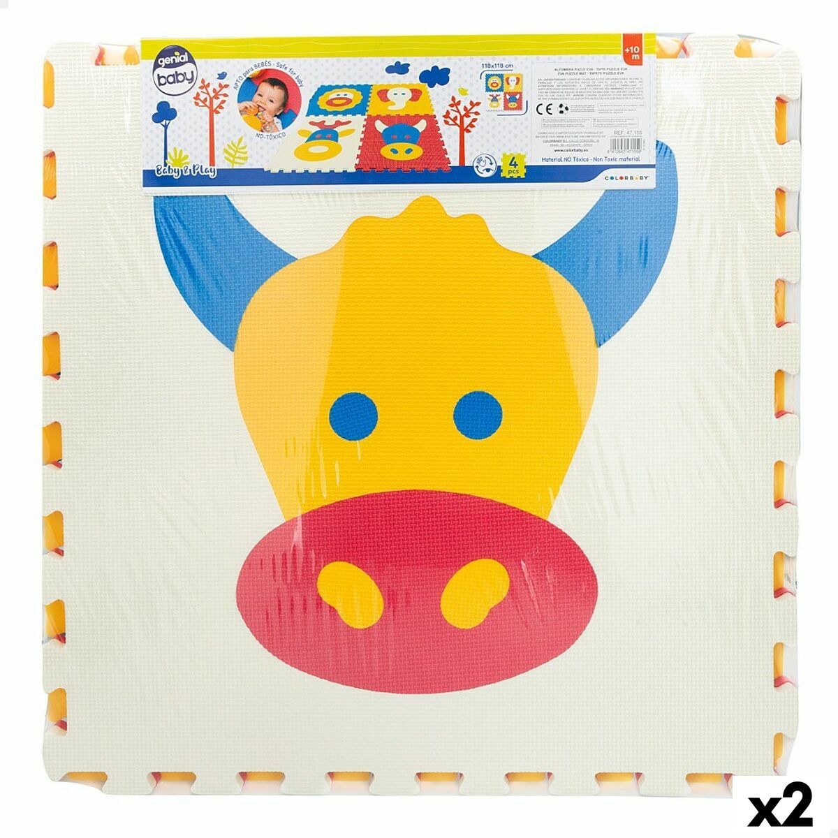 Puzzle Carpet 4 Pieces animals 118 x 118 cm EVA (2 Units)