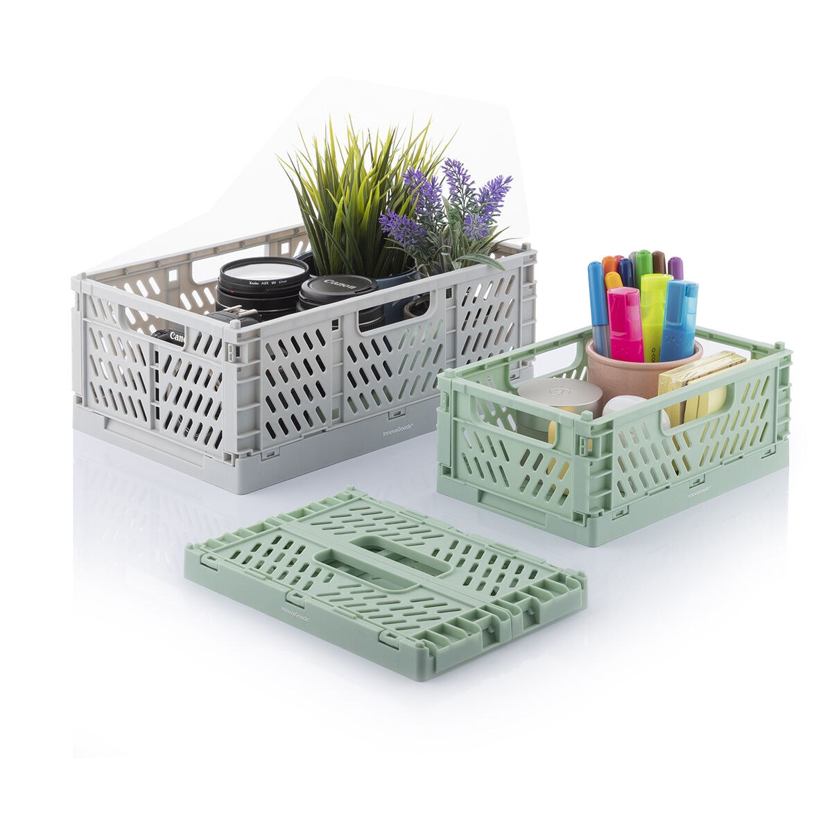 Set of 3 Foldable and Stackable Organiser Boxes Boxtor