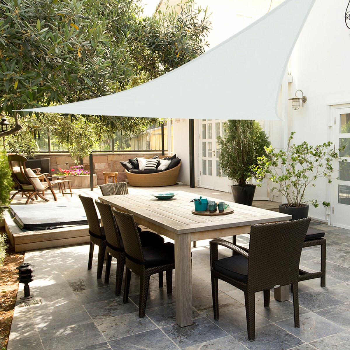 Shade Sails Triangular White 500 x 500 cm (4 Units)