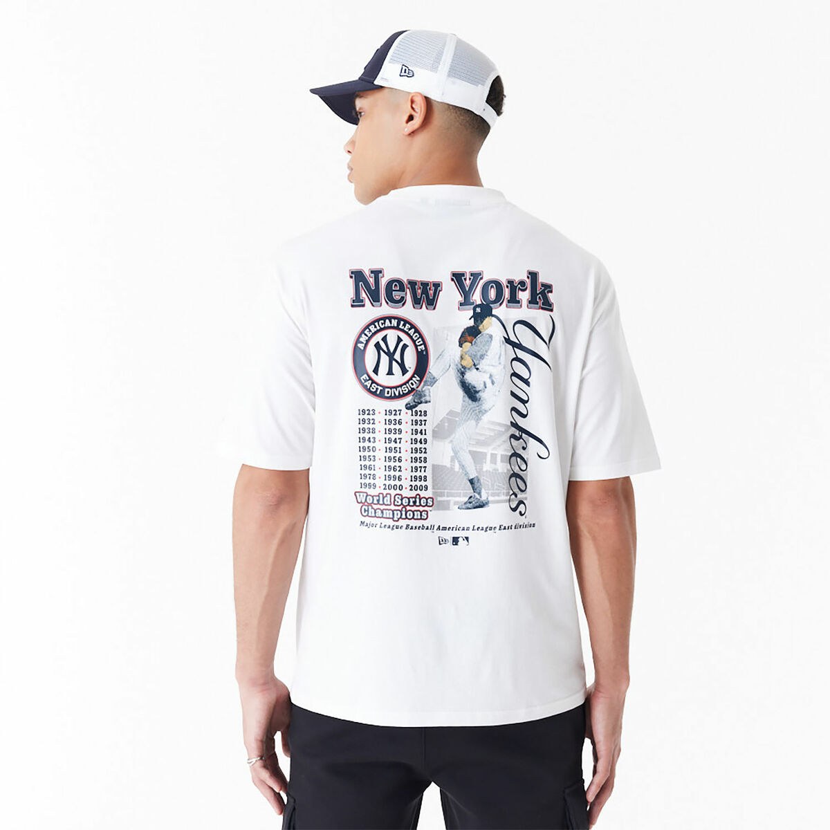 Short-sleeve Sports T-shirt MLB PLAYER GRPHC OS TEE NEYYAN 60435538 White