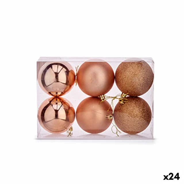 Set of Christmas balls Copper Plastic (24 Units)