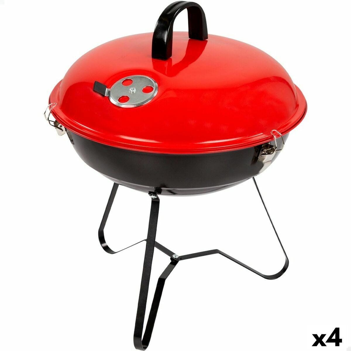 Barbecue Portable Enamelled Metal Ø 36 cm 36 x 44 x 36 cm (4 Units) Red