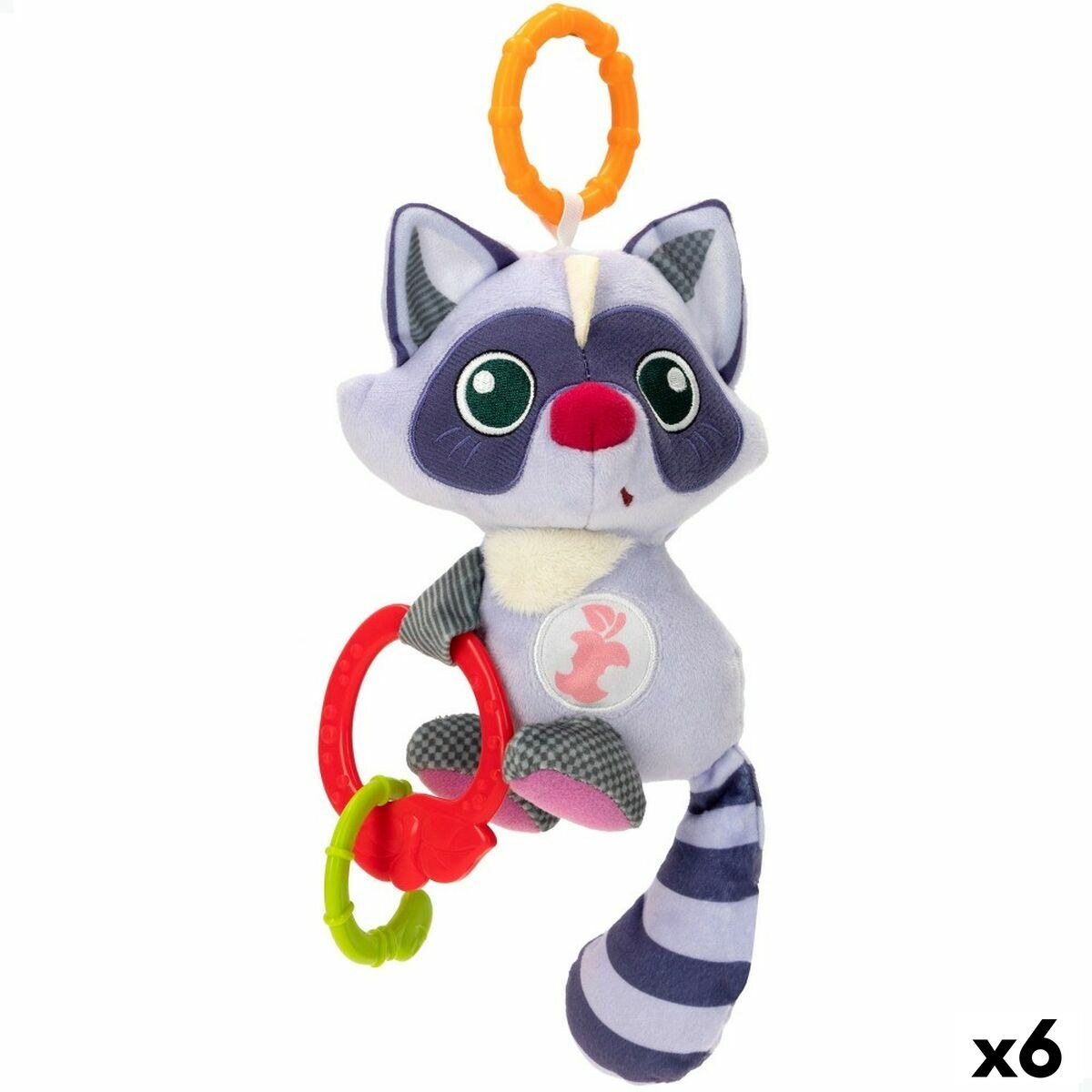 Rattle Cuddly Toy Racoon 14,5 x 20 x 9,5 cm (6 Units)