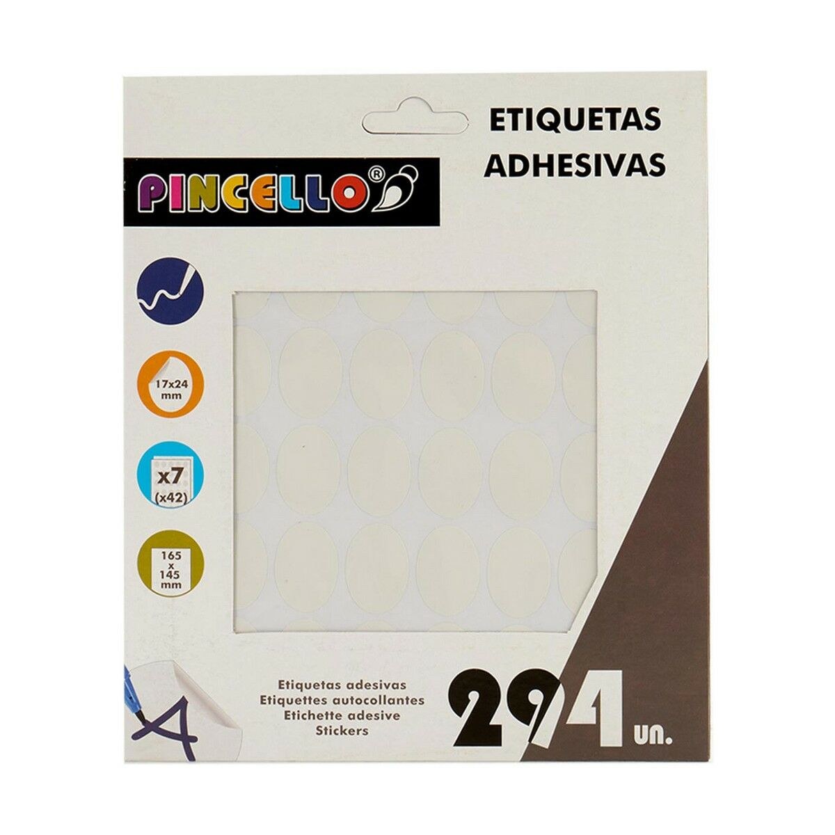 Adhesive labels White 17 x 4 x 19 cm 17 x 24 mm Oval (12 Units)