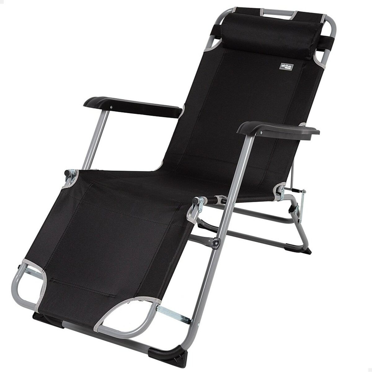 Sun-lounger Black 153 x 33 x 47 cm
