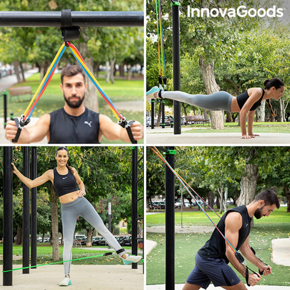 Set of Resistance Bands with Accessories and Exercise Guide Rebainer Latex (Refurbished A)