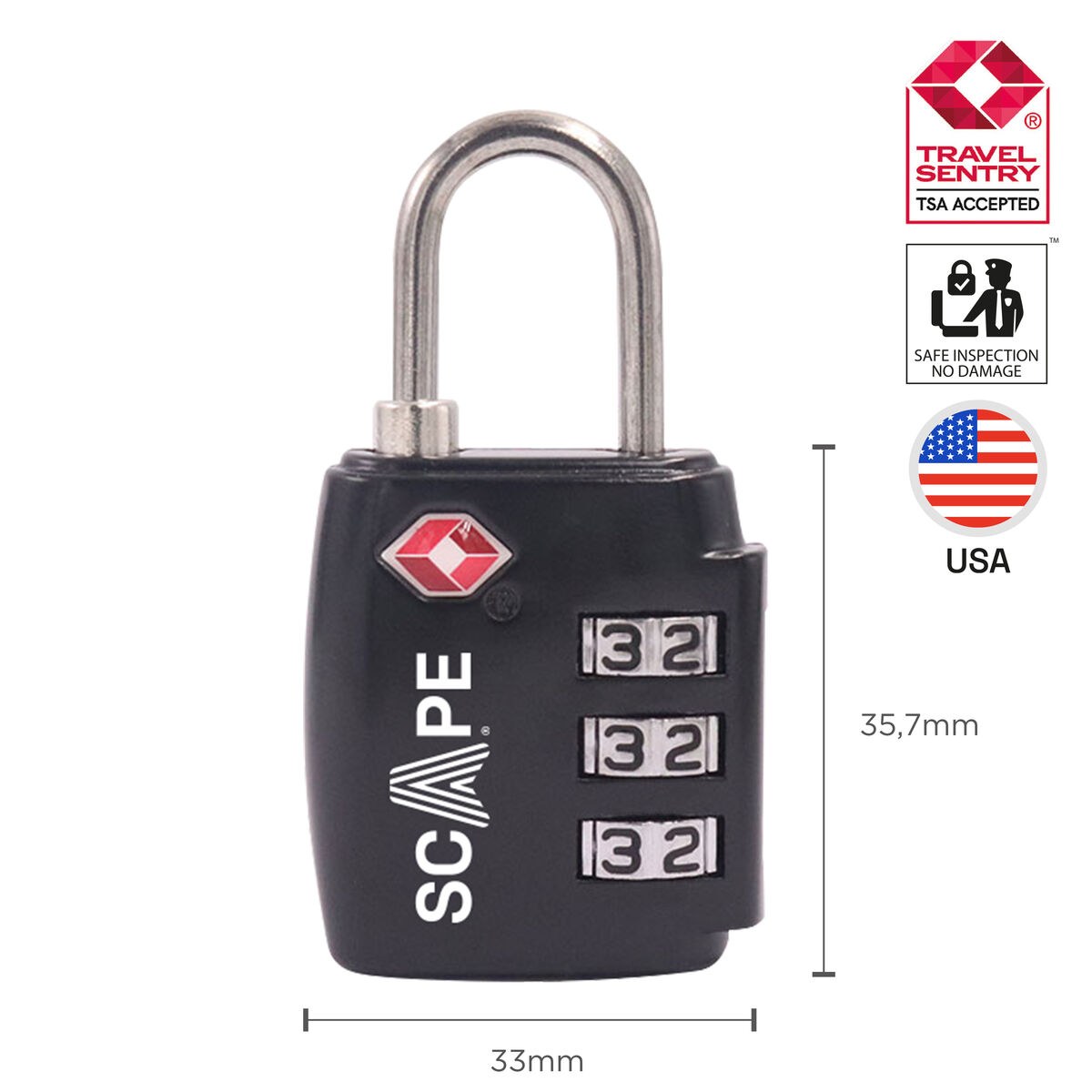 Combination padlock TSA-002