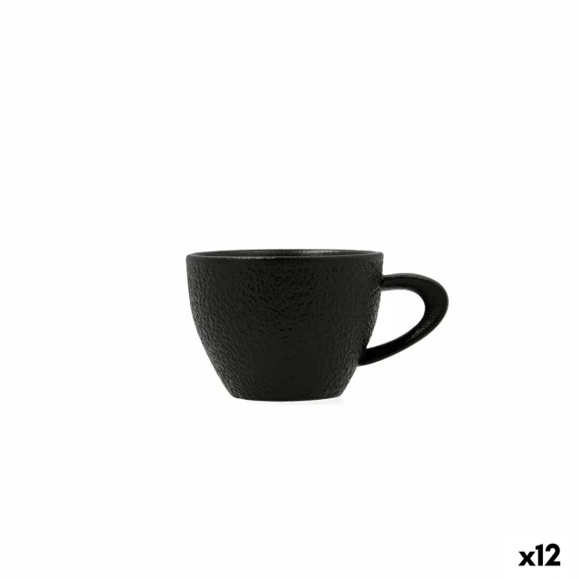 Piece Coffee Cup Set Fosil Black Ceramic Aluminium Oxide 800 ml (12 Units)