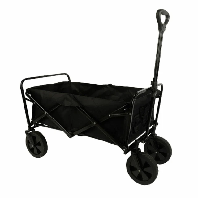 Folding Multi-Purpose Trolley Steel 150 KG Black Garden Beach Camping 86X50X59 cm