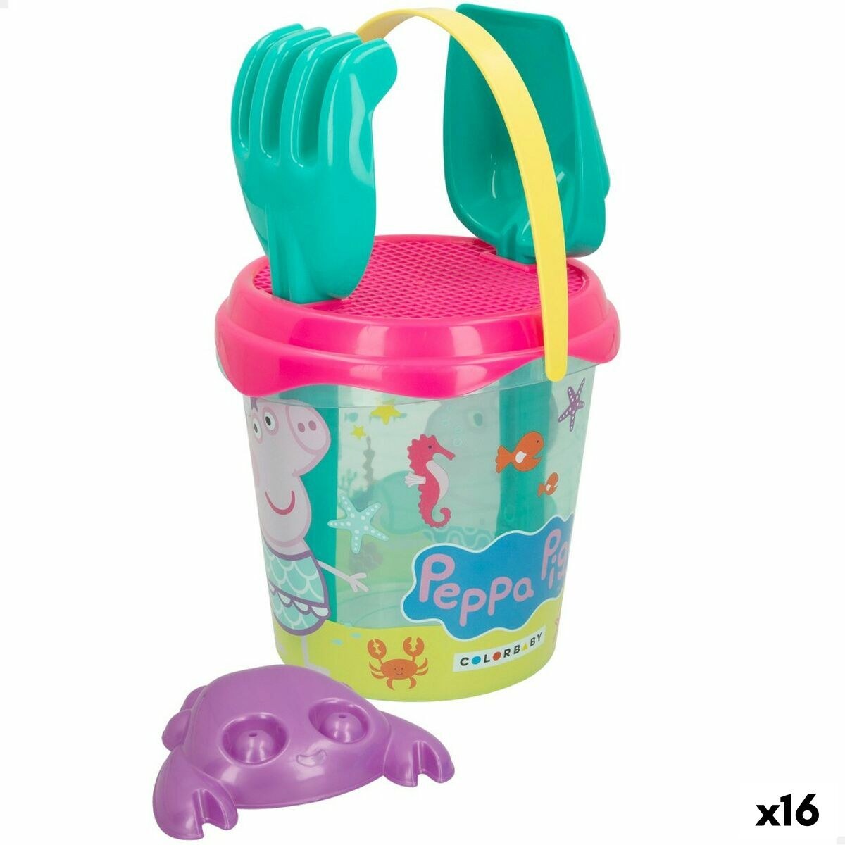 Beach toys set Ø 18 cm (16 Units)