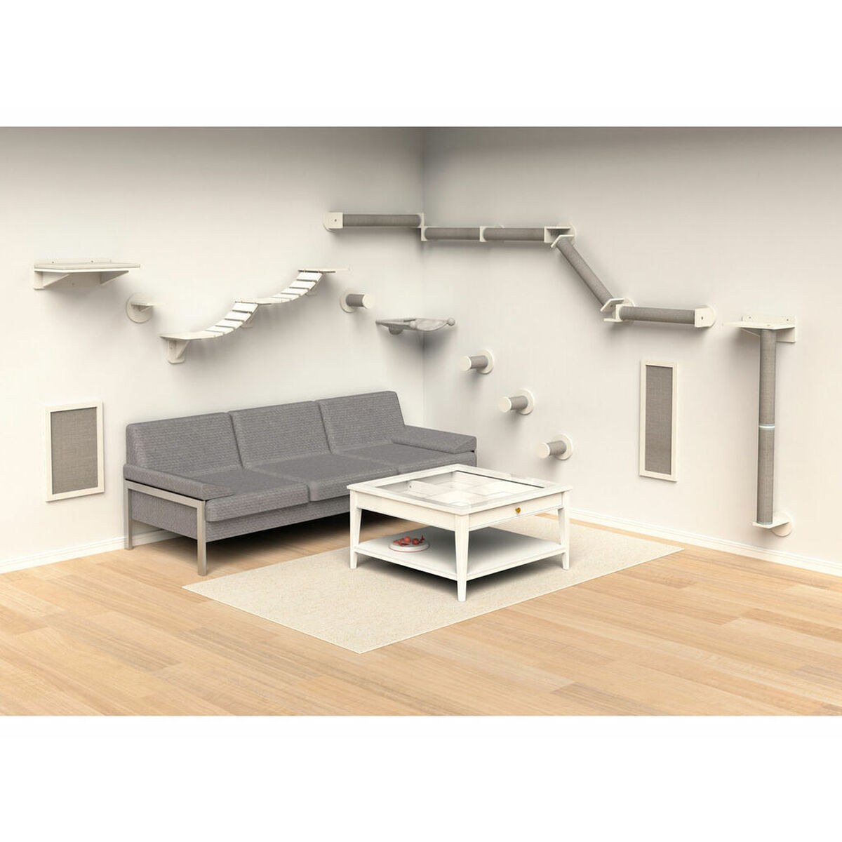 Scratching Post for Cats T49971 White Grey 38 × 58 cm