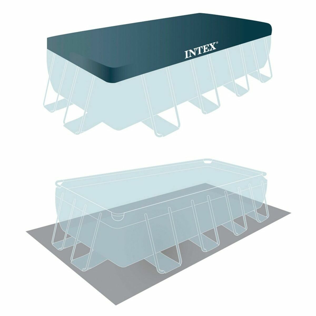 Removable pool Prism Frame 488 x 244 x 107 cm 10.874 l Grey