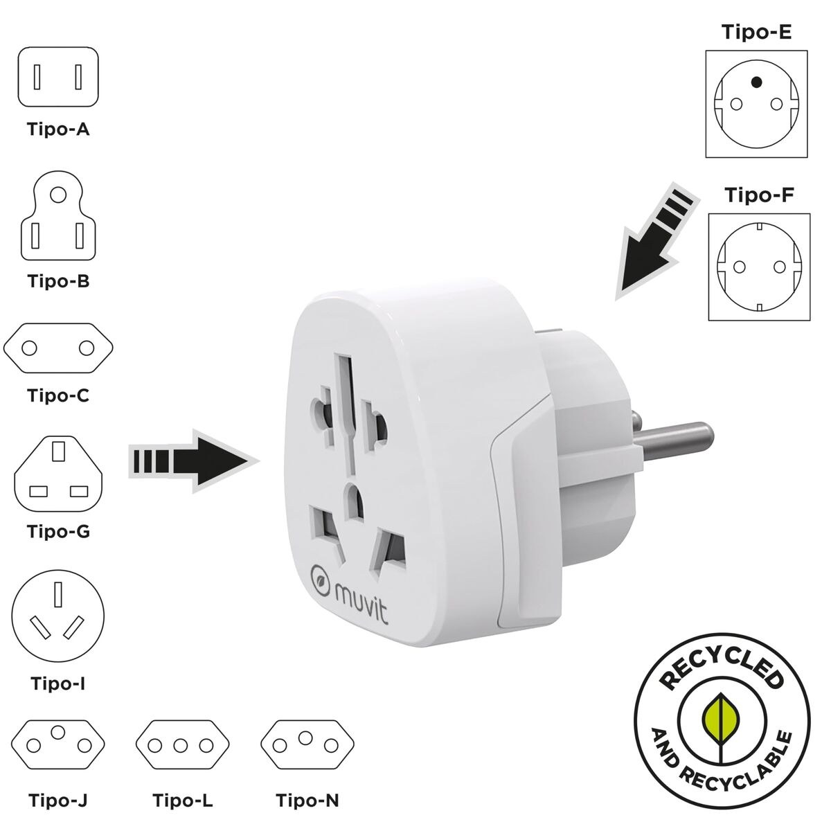 Universal Adapter For Change MCADP0007 White