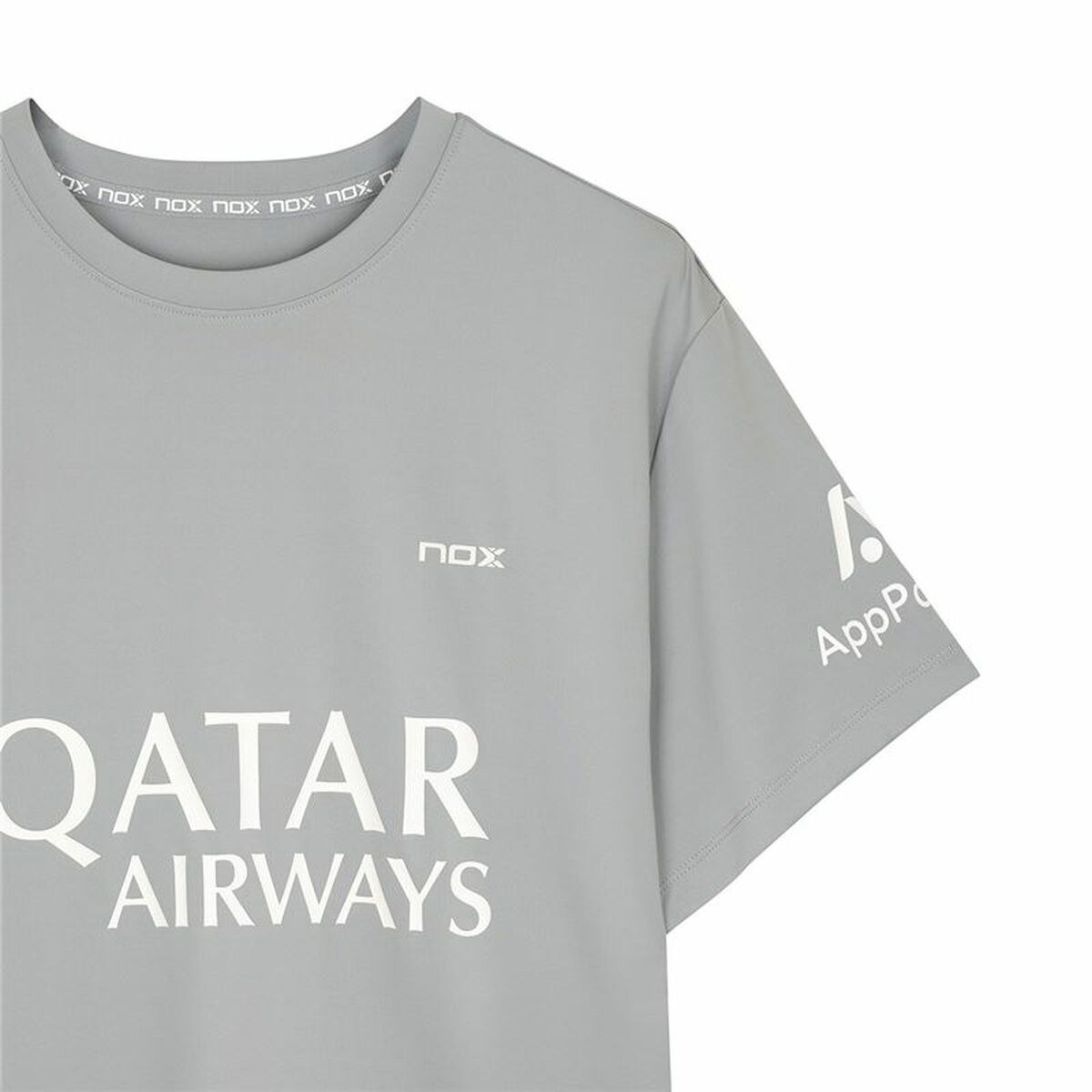 Men’s Short Sleeve T-Shirt Nox Sponsorts AT10 Grey Light grey