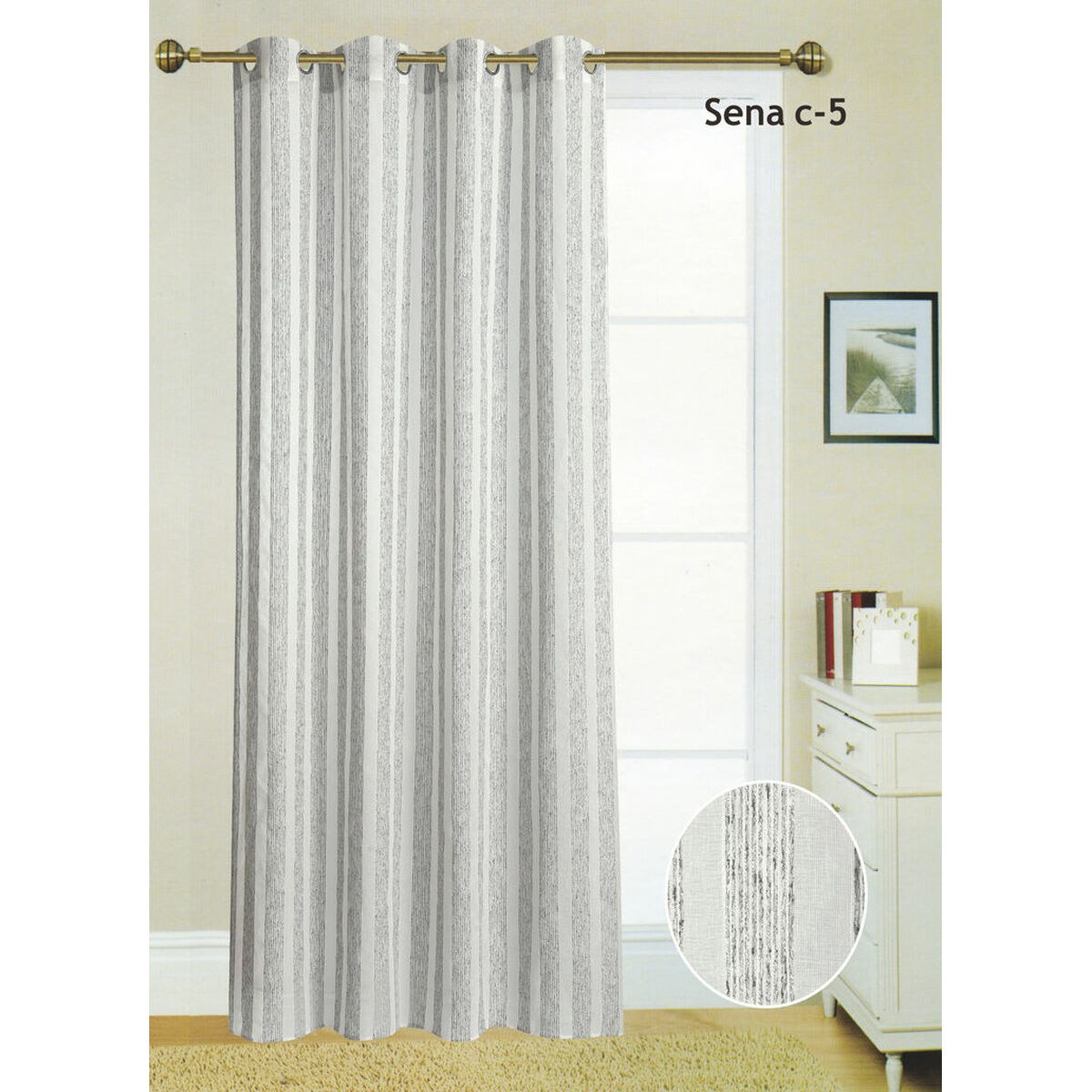 Curtain SENA Grey 140 x 260 cm