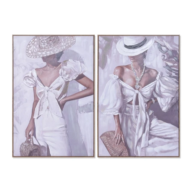 Canvas White Lady Scandinavian 80 x 3,5 x 120 cm (2 Units)